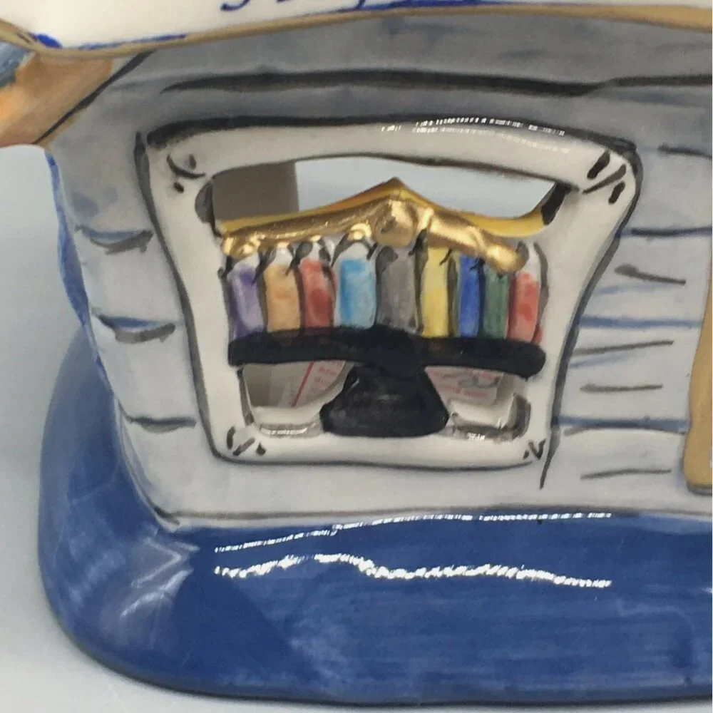 NEW Blue Sky Clayworks Happy Hanukkah Star David Chanukah Menorah Tealight House